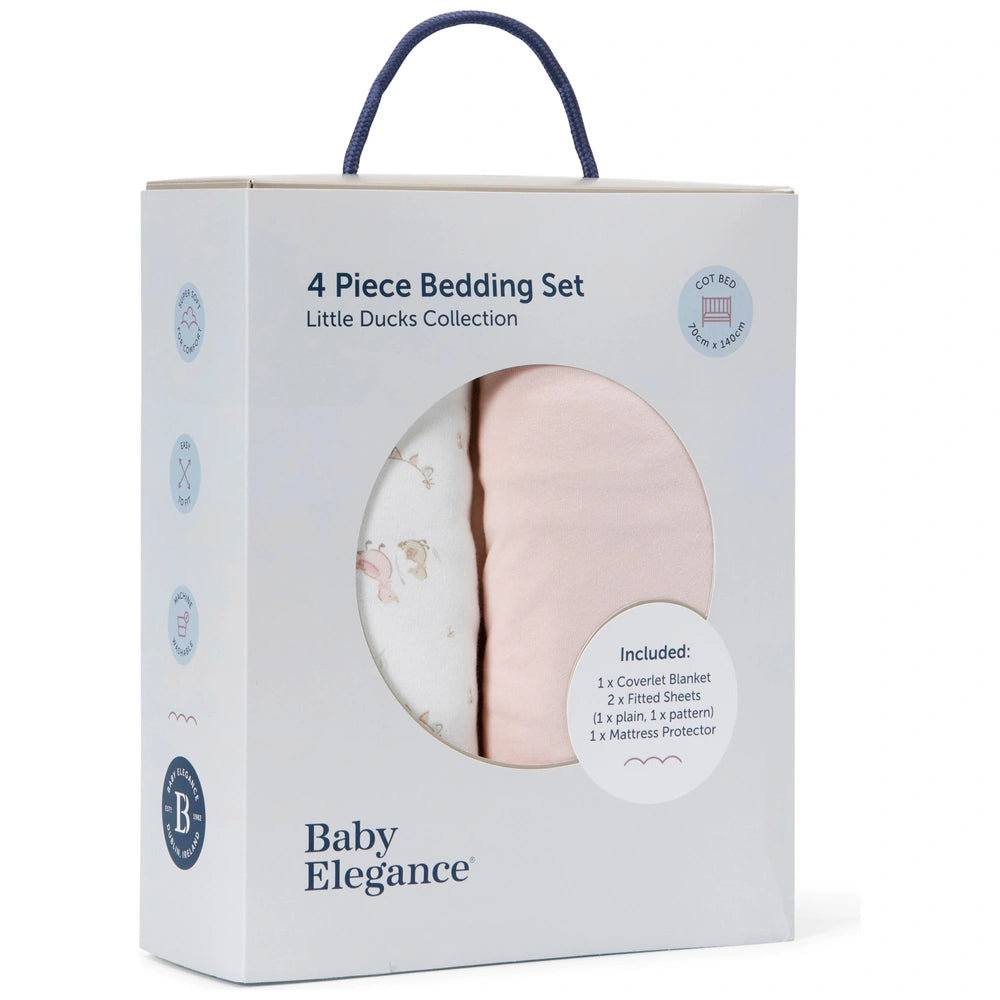 Baby Elegance Little Ducks 4pc Cot Bed Bedding Set 70cm x 140cm