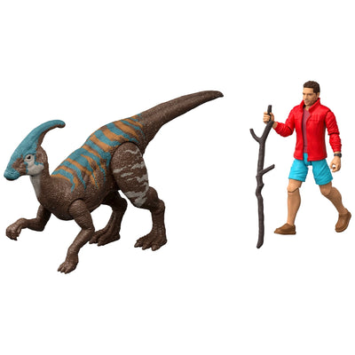 Jurassic World Parasaurolophus Dinosaur With Reuben Delgado Figure