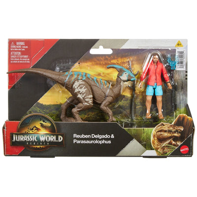 Jurassic World Parasaurolophus Dinosaur With Reuben Delgado Figure