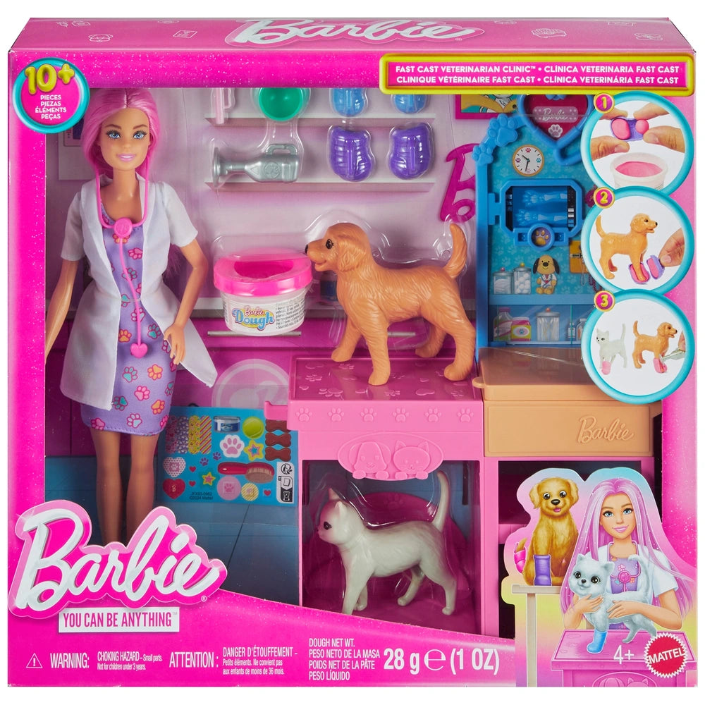 Barbie Fast Cast Veterinarian Clinic Doll And Accessories Playset