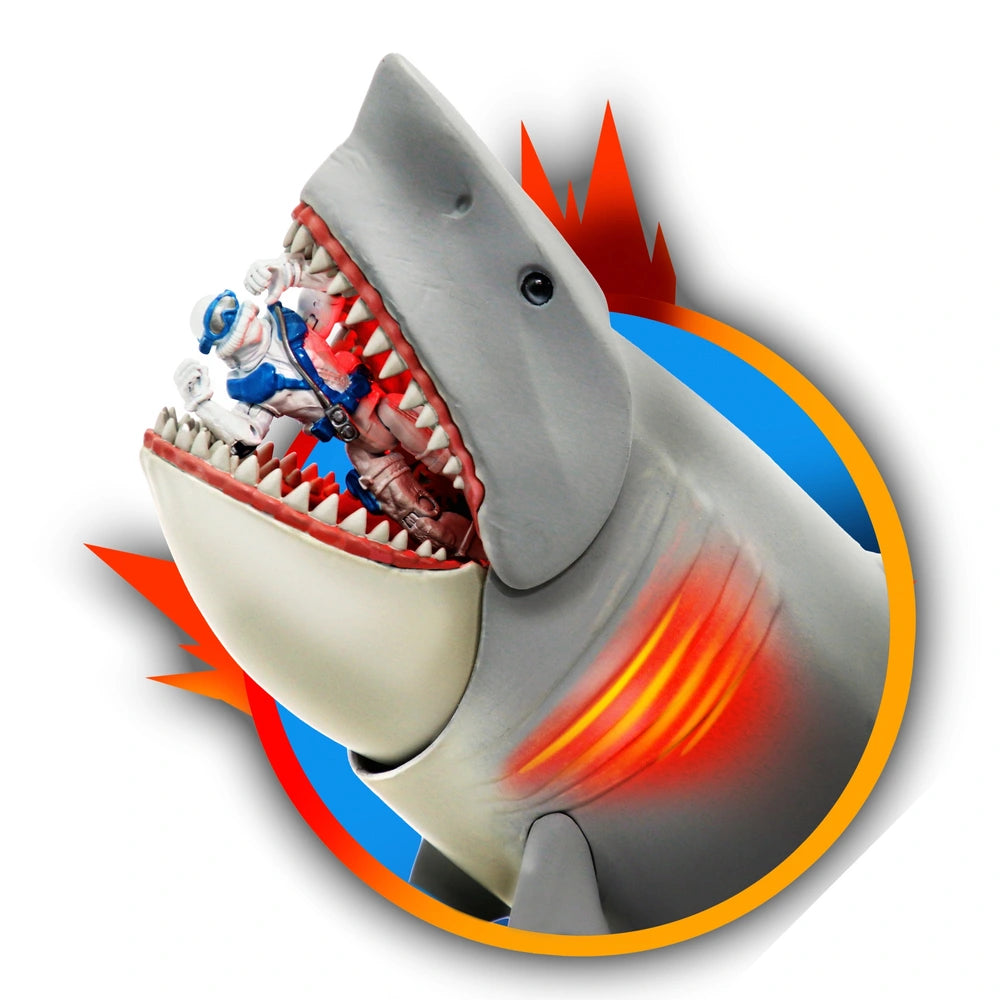 Primal Clash Mega Chomp Shark With Light Up Chomping Action With Action Figure