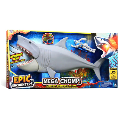 Primal Clash Mega Chomp Shark With Light Up Chomping Action With Action Figure