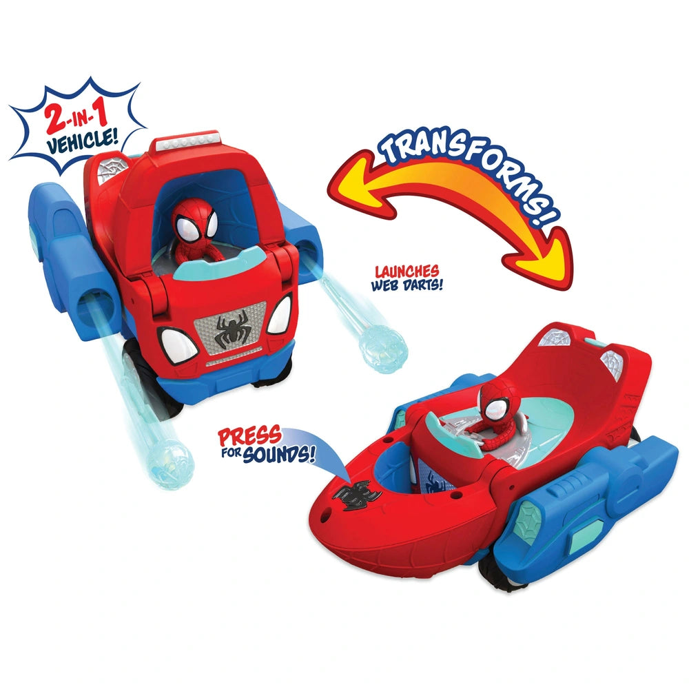 SpiderMan Spidey And His Amazing Friends Spidey's Transforming Web Wave Cruiser