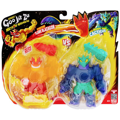 Heroes Of Goo Jit Zu Meteor Madness Twin Pack Stretchy Flame Blazagon vs Mushy Cacticus
