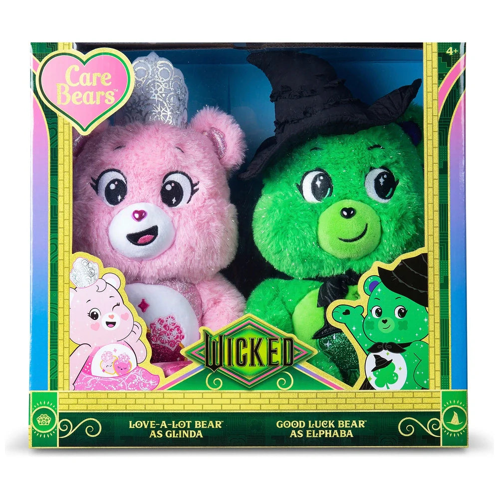 Wicked Care Bears 2 Pack Soft Toy Set Love A Lot Bear As Glinda And Good Luck Bear As Elphaba