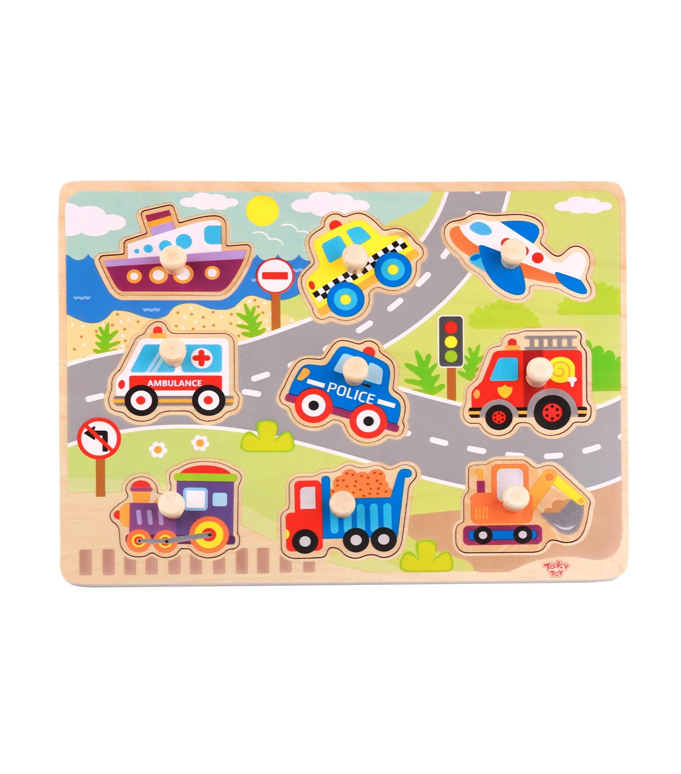 Tooky Toys Wooden Puzzle Vehicle