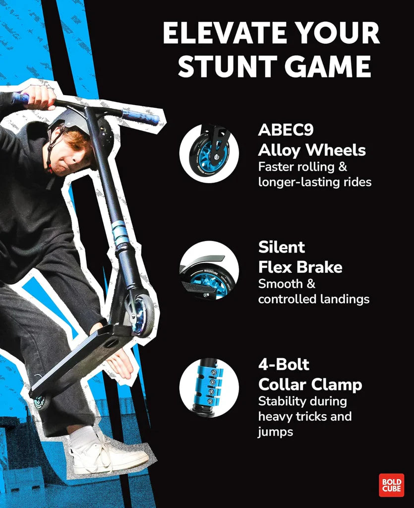 BoldCube Deluxe Stunt Scooter Blue night