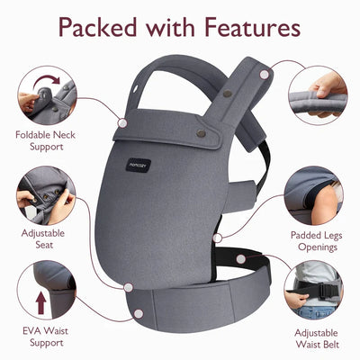 Momcozy Pure Hug 3 In 1 Baby Carrier Grey