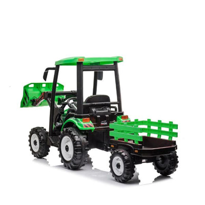 Kayto 12v Tractor With Cab / Front Loader And Trailer
