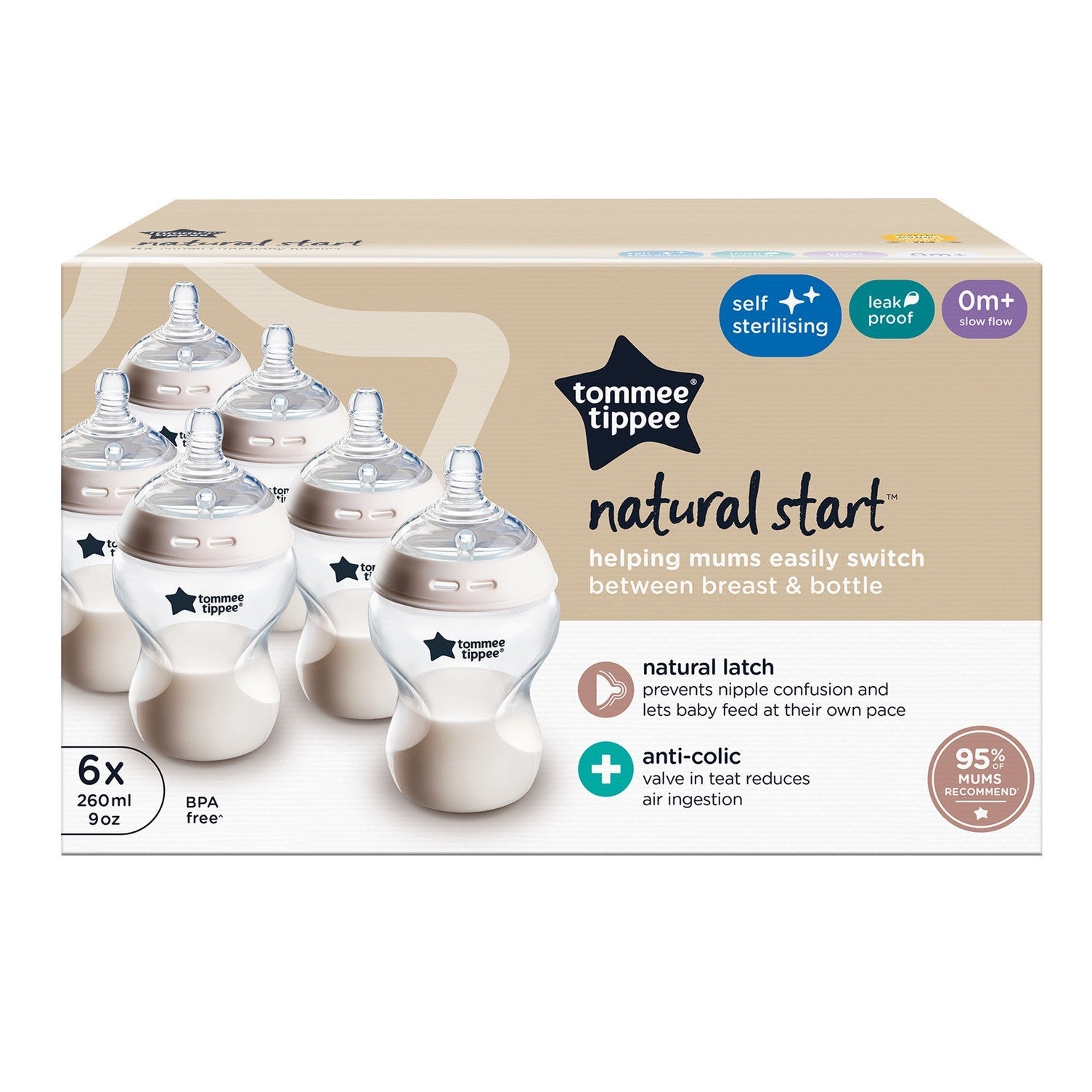 Tommee Tippee Natural Start Newborn Baby Bottle Set 6pc