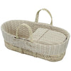 Cuddles Cable Knit Moses Basket With Folding Stand And Blanket Beige