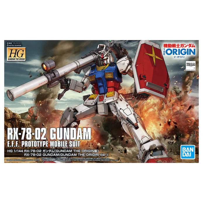 Gundam HG 1/144 RX-78-02 E.F.F The Origin Version Prototype Mobile Suit Model Construction Set