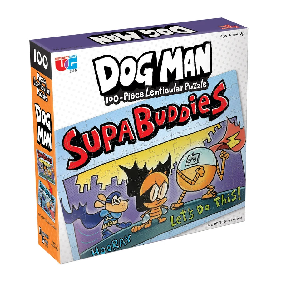 Dog Man Supa Buddies 100pc Lenticular Jigsaw Puzzle