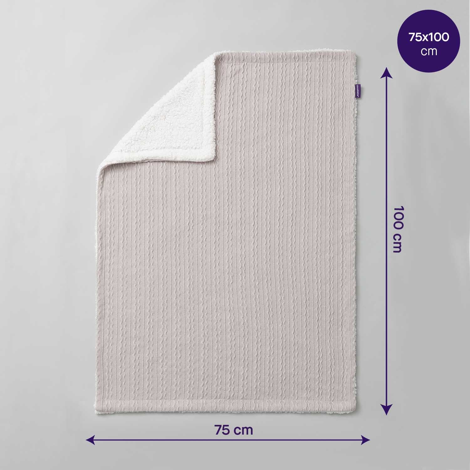 Clevamama Luxe Sherpa Baby Blanket 75cm x 100cm Grey