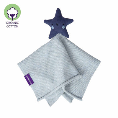 Clevamama Shooting Star Comforter Organic Cotton Knit Blue