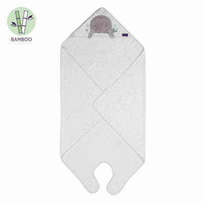 Clevamama Bamboo Extra Large Baby Towel White And Grey