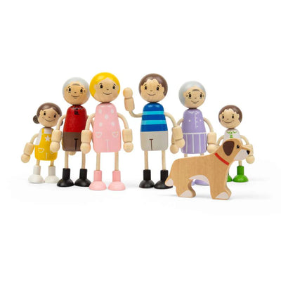 Big Jigs Generational Wooden Family Doll 7 Piece Set