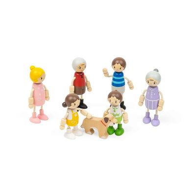 Big Jigs Generational Wooden Family Doll 7 Piece Set