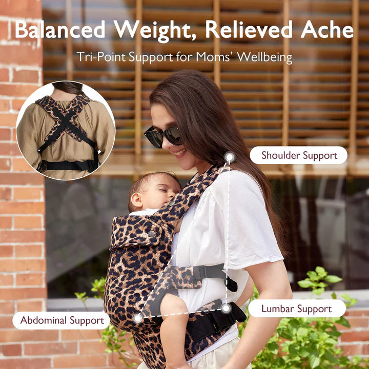 Momcozy Pure Hug 3 In 1 Baby Carrier Leopard