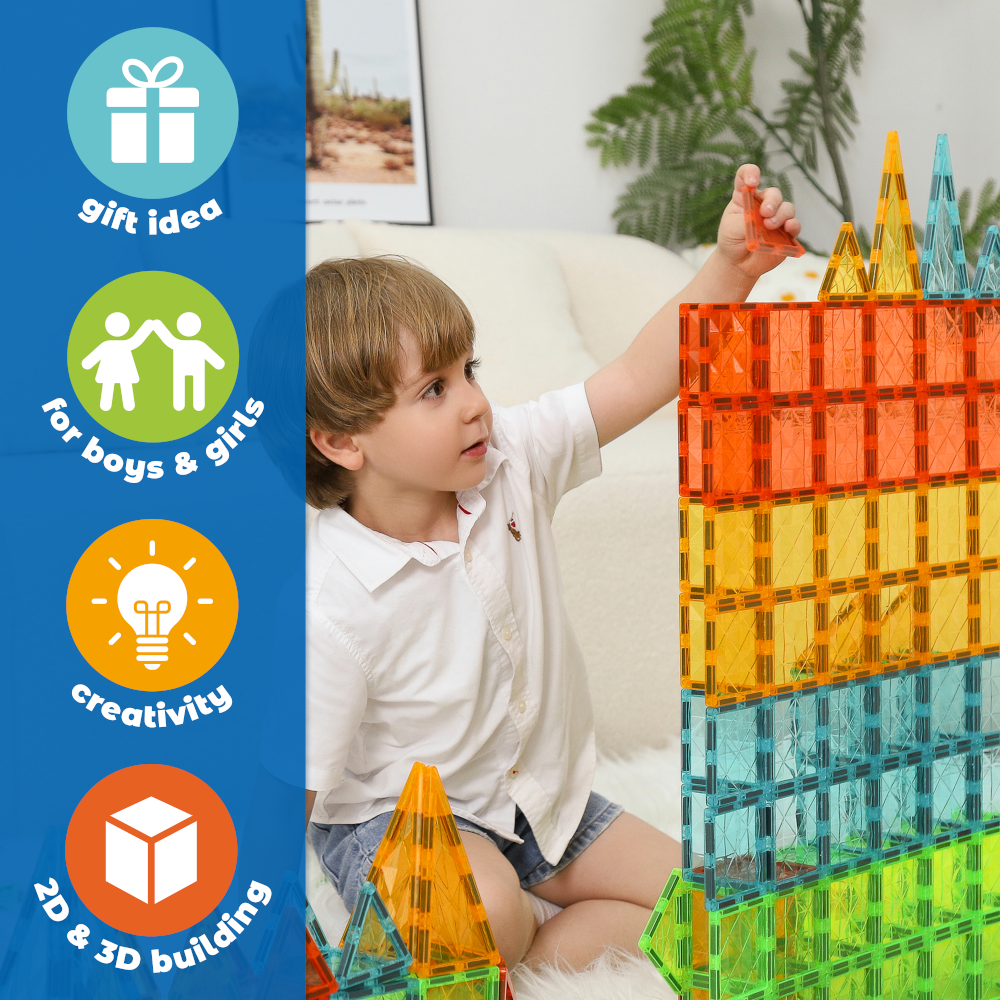 GEOMAG Magnetic Tiles Gems 60pc Set