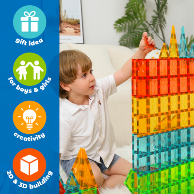 GEOMAG Magnetic Tiles Gems 60pc Set