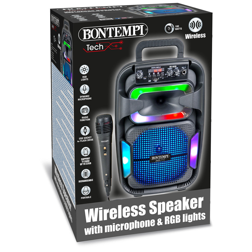 Bontempi Dynamic Karaoke Wireless Speaker With  Microphone And RGB Lights