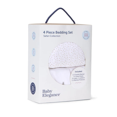 Baby Elegance Safari Collection 4pc Cot Bed Bedding Set 70cm x 140cm