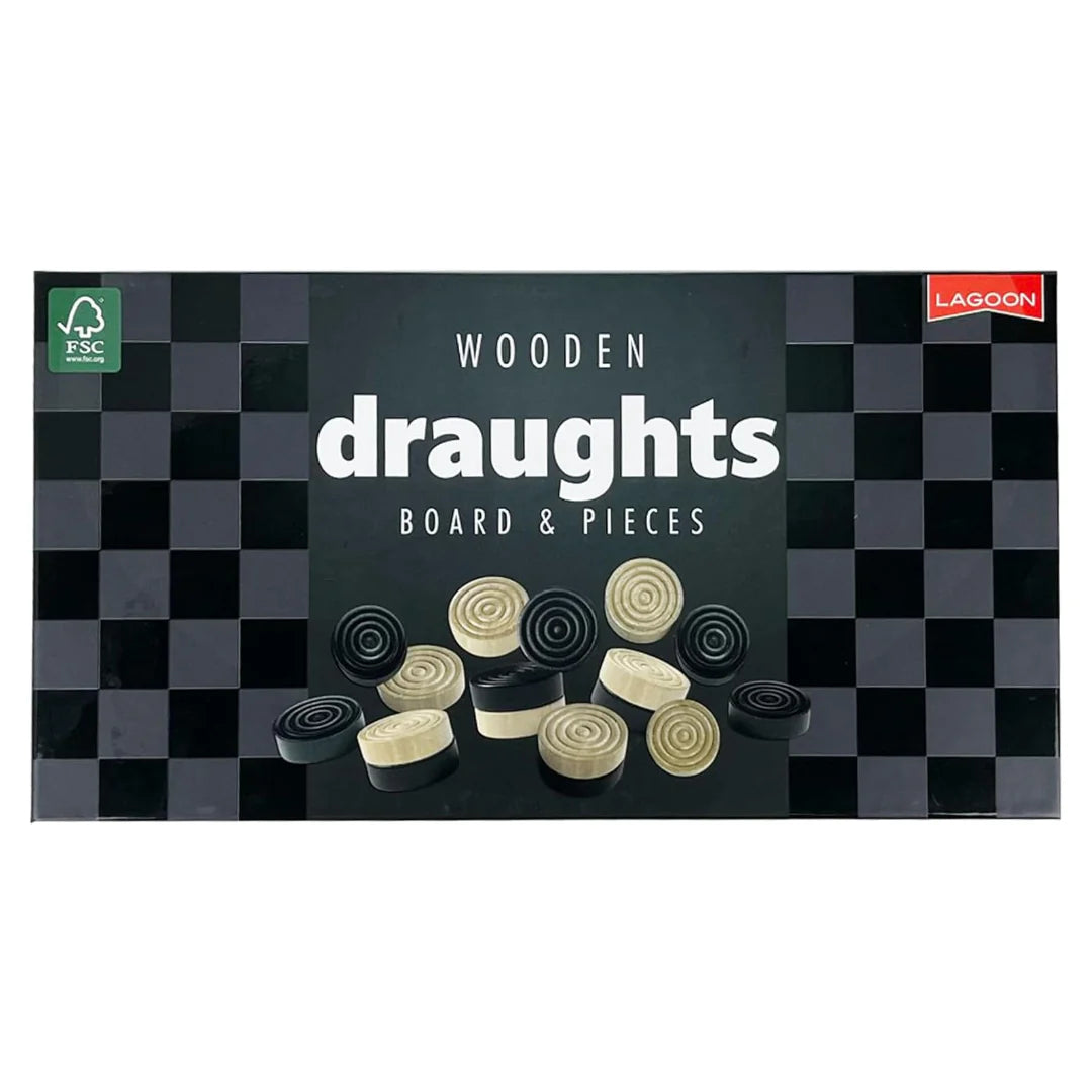 Draughts Game With Wooden Board