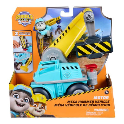 Paw Patrol Rubble And Crew Motor's Mega Hammer Vehicle And Figure
