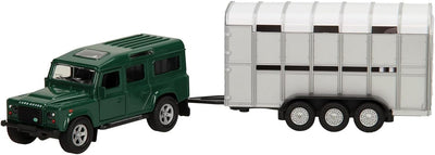 Kids Globe Land Rover And Live Stock Trailer 1:32