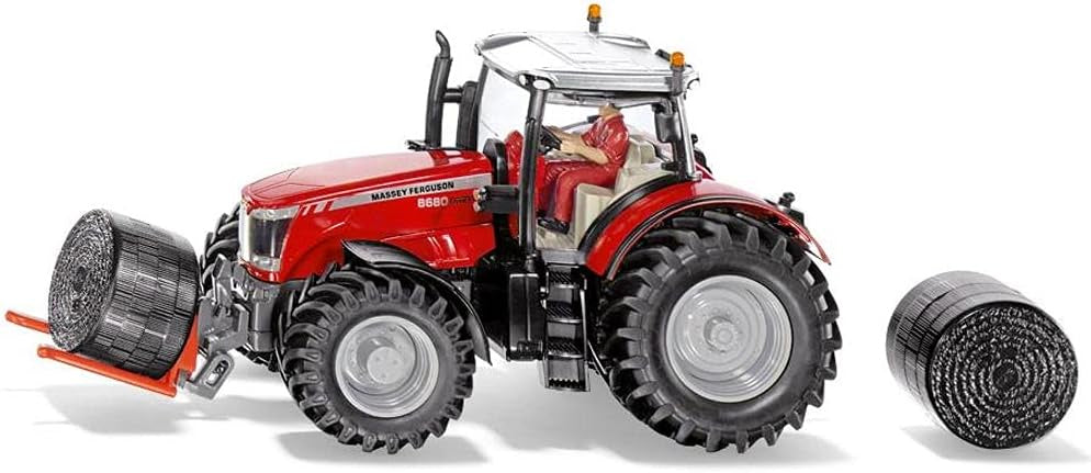 Siku 8614 Massey Ferguson 8680 Tractor With Bale Handler And Bales 1:32