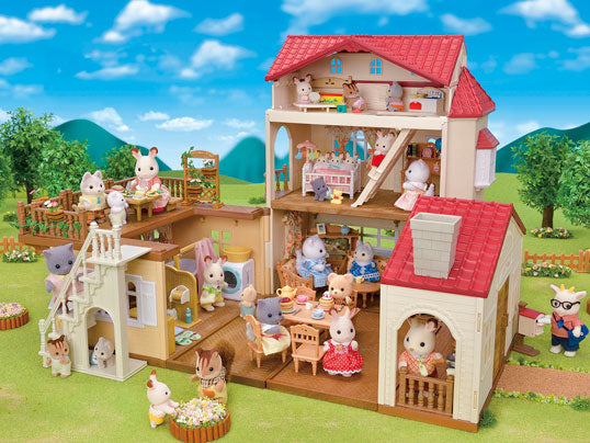 Sylvanian Families Red Roof Country Home With Secret Attic Playroom