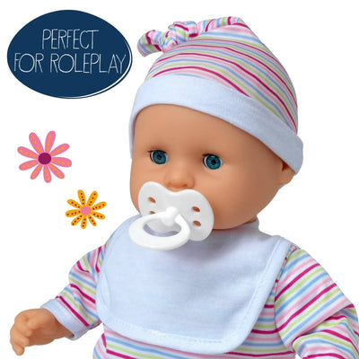 Dolls World Baby Babble 15" Soft Bodied Doll With 16 Baby Sounds