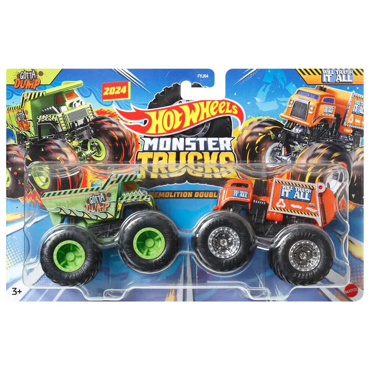 Hot Wheels Monster Trucks Twin Pack Gotta Dump vs Will Trash It All
