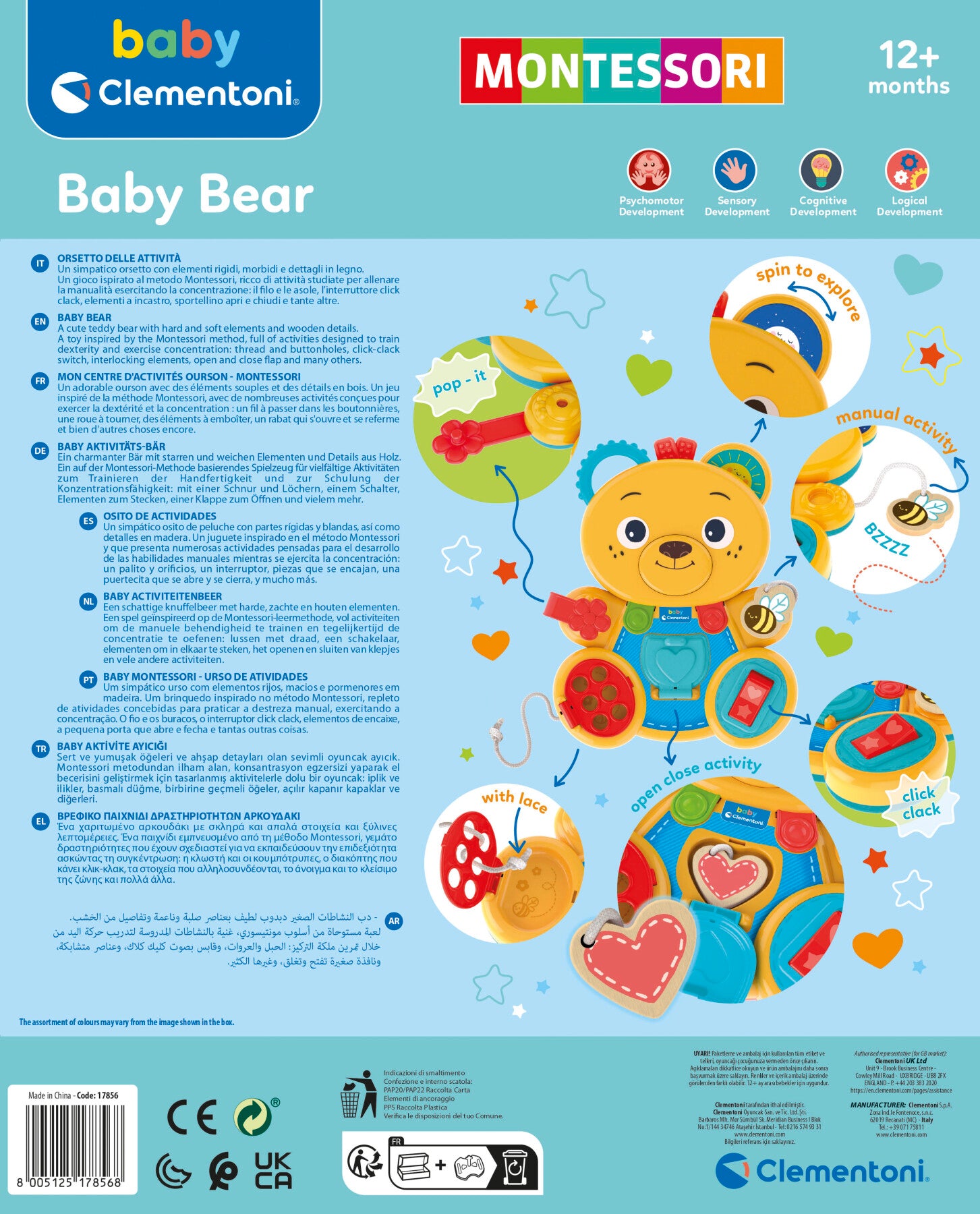 Clementoni Montessori Baby Bear Activity Toy