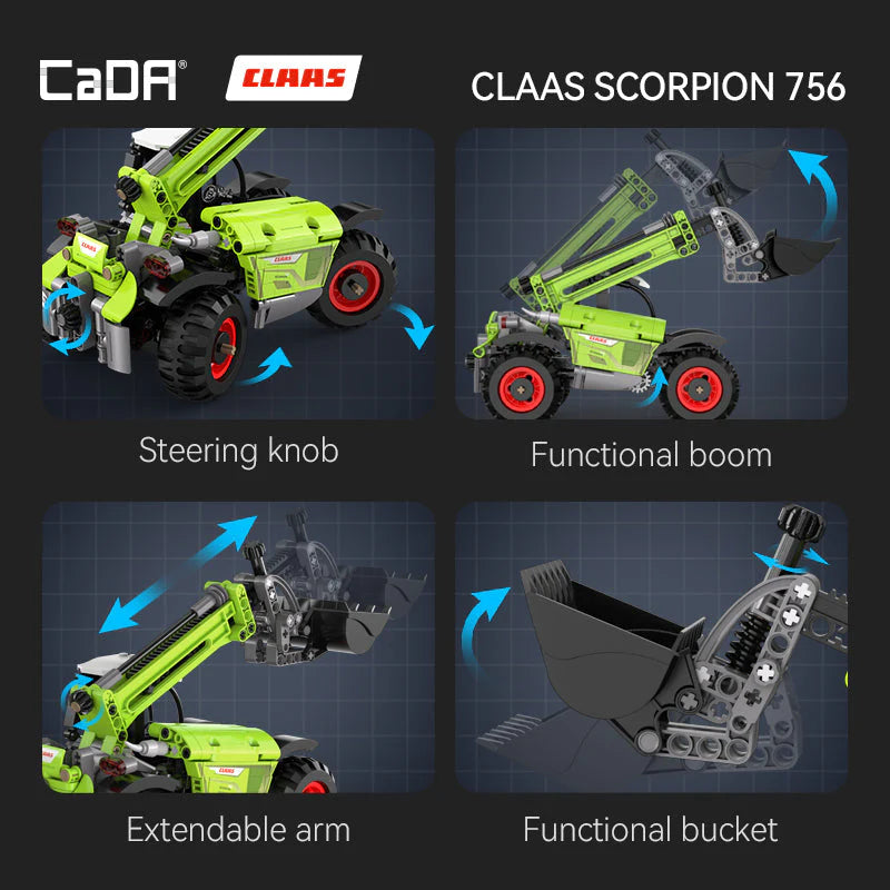CaDa CLAAS Scorpion 756 Farm Telehandler 401pc Construction Set