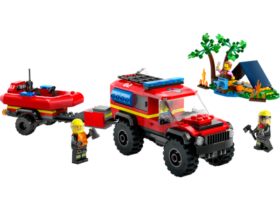 Lego City 60412 4x4 Fire Engine With Rescue Boat
