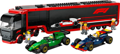 Lego City 60445 F1 Truck With Red Bull 20 And Aston Martin 24 F1 Cars