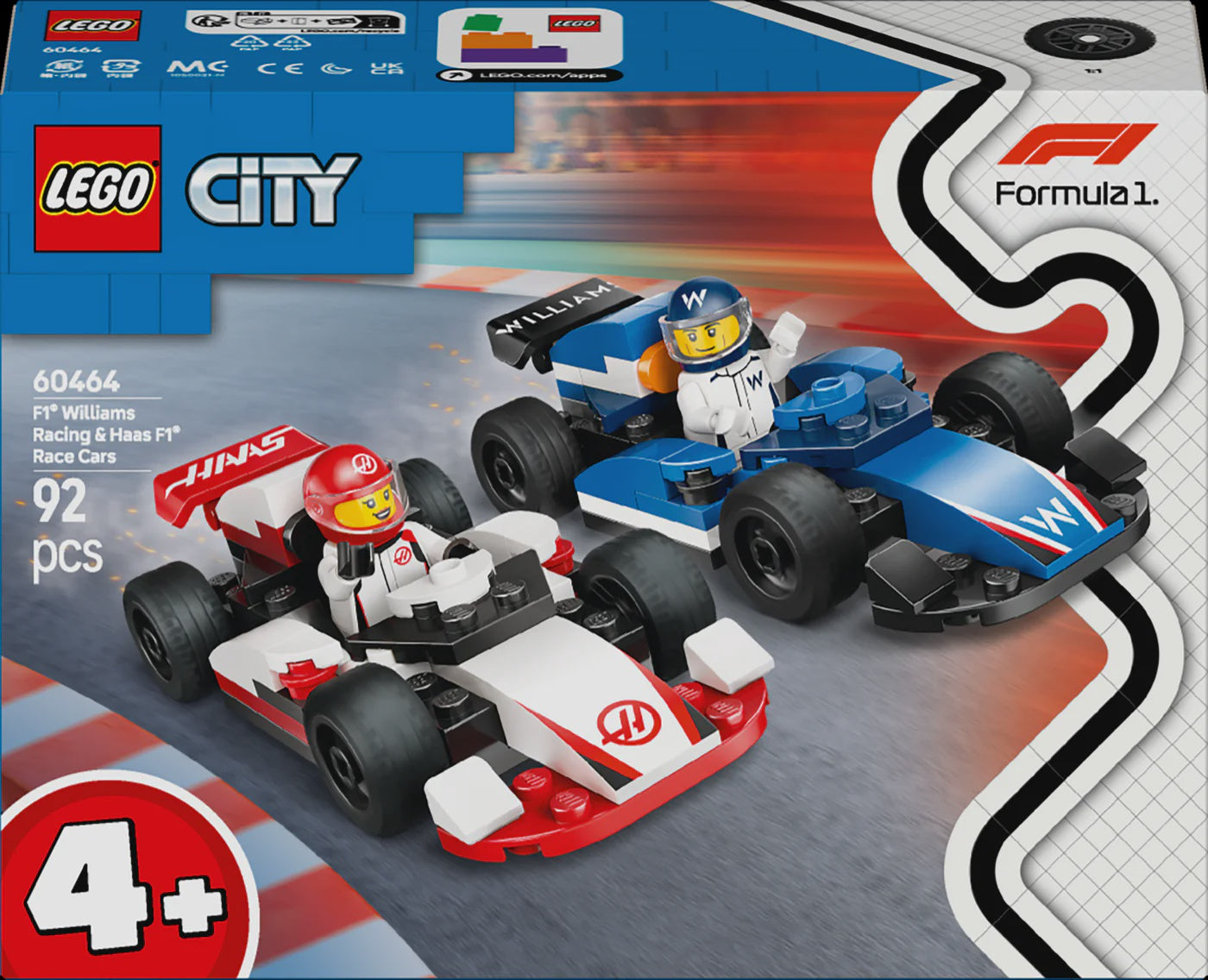 Lego City 60464 F1 Williams Racing And Haas F1 Race Cars