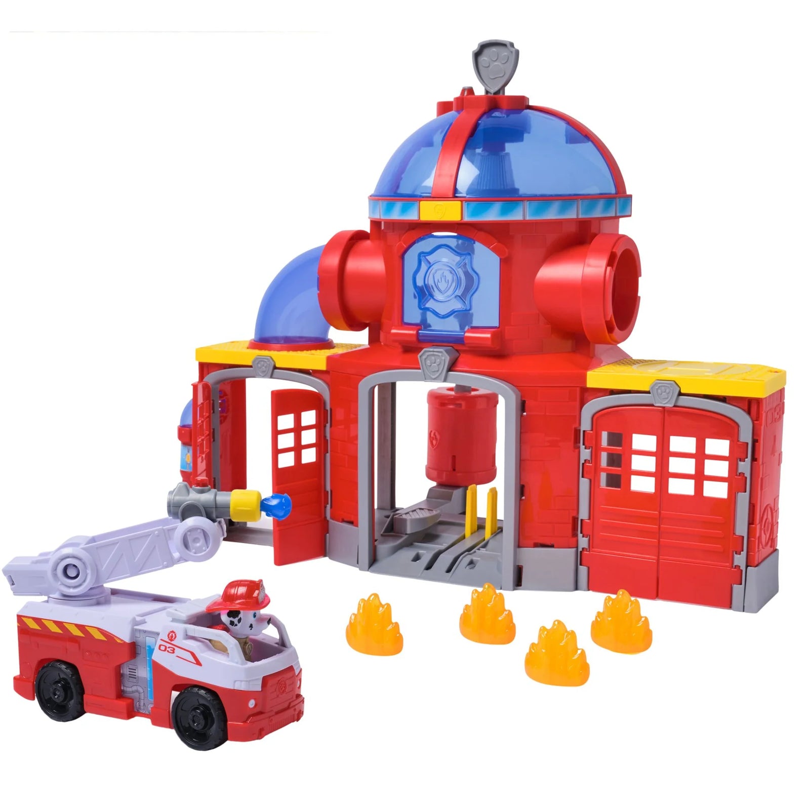 Paw Patrol Fire Rescue Command Fire Station With Marshall Figure