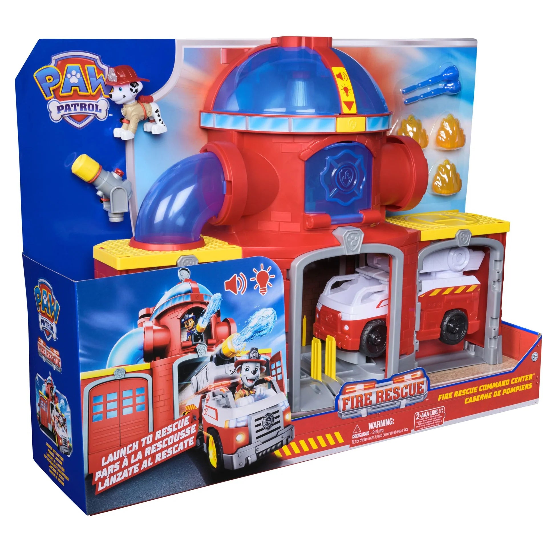 Paw Patrol Fire Rescue Command Fire Station With Marshall Figure