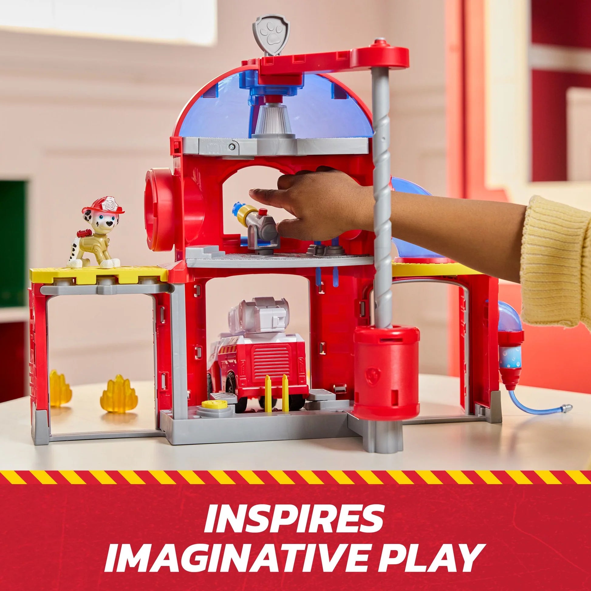 Paw Patrol Fire Rescue Command Fire Station With Marshall Figure