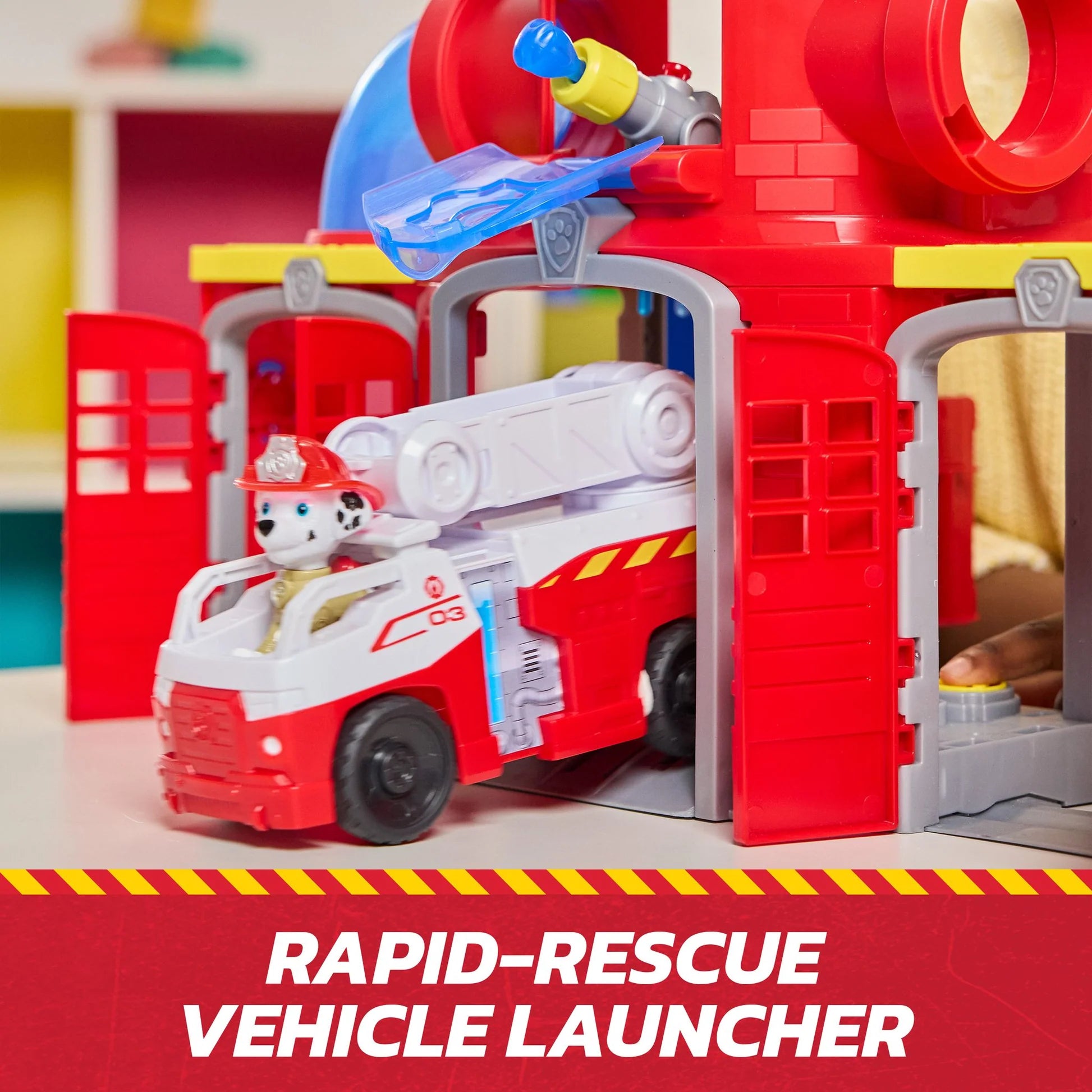 Paw Patrol Fire Rescue Command Fire Station With Marshall Figure