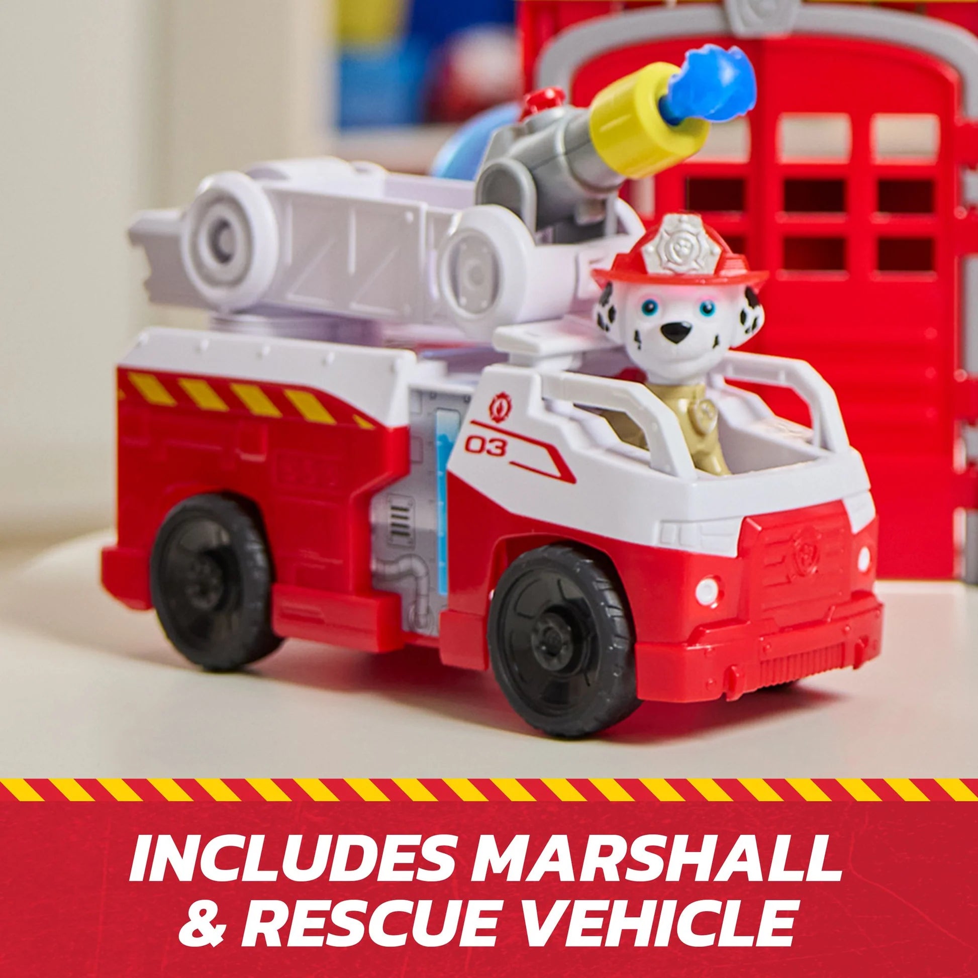 Paw Patrol Fire Rescue Command Fire Station With Marshall Figure