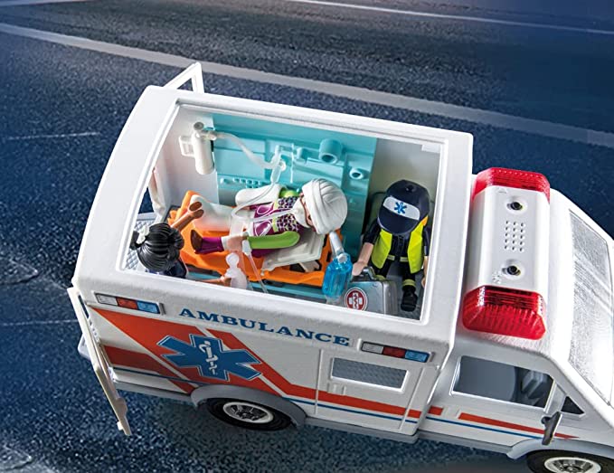 Playmobil Rescue Vehicles: Ambulance with Lights and Sound - The Fun Company