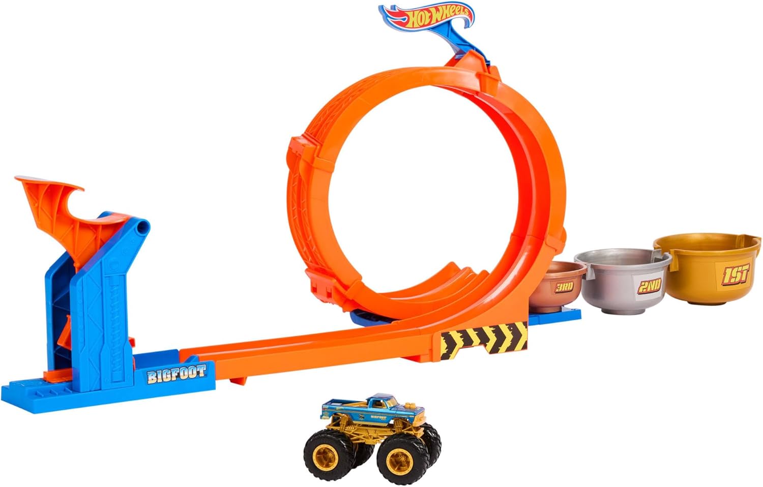 Hot Wheels Monster Trucks Loop And Flip Trophy Challenge Playset