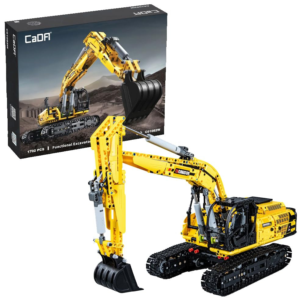 CaDa Functional Excavator 1702pc Construction Set