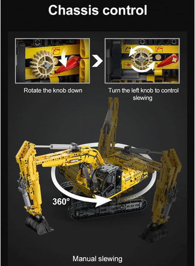 CaDa Functional Excavator 1702pc Construction Set
