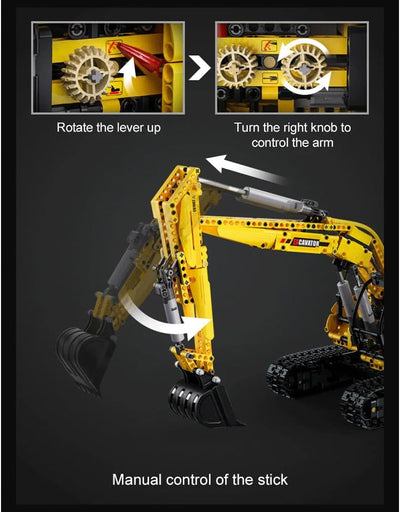 CaDa Functional Excavator 1702pc Construction Set