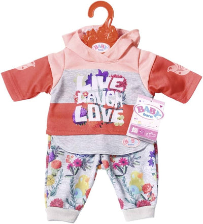 Baby Born Dolls Jogging Suit Clothing Outfit 39cm-46cm Doll Red/Grey